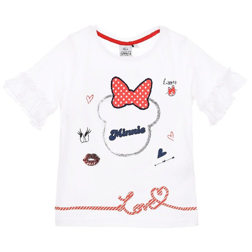 T-Shirt Maglietta Minnie Mouse DISNEY Bambina Taglie 3/8 Anni - Se1012bianco