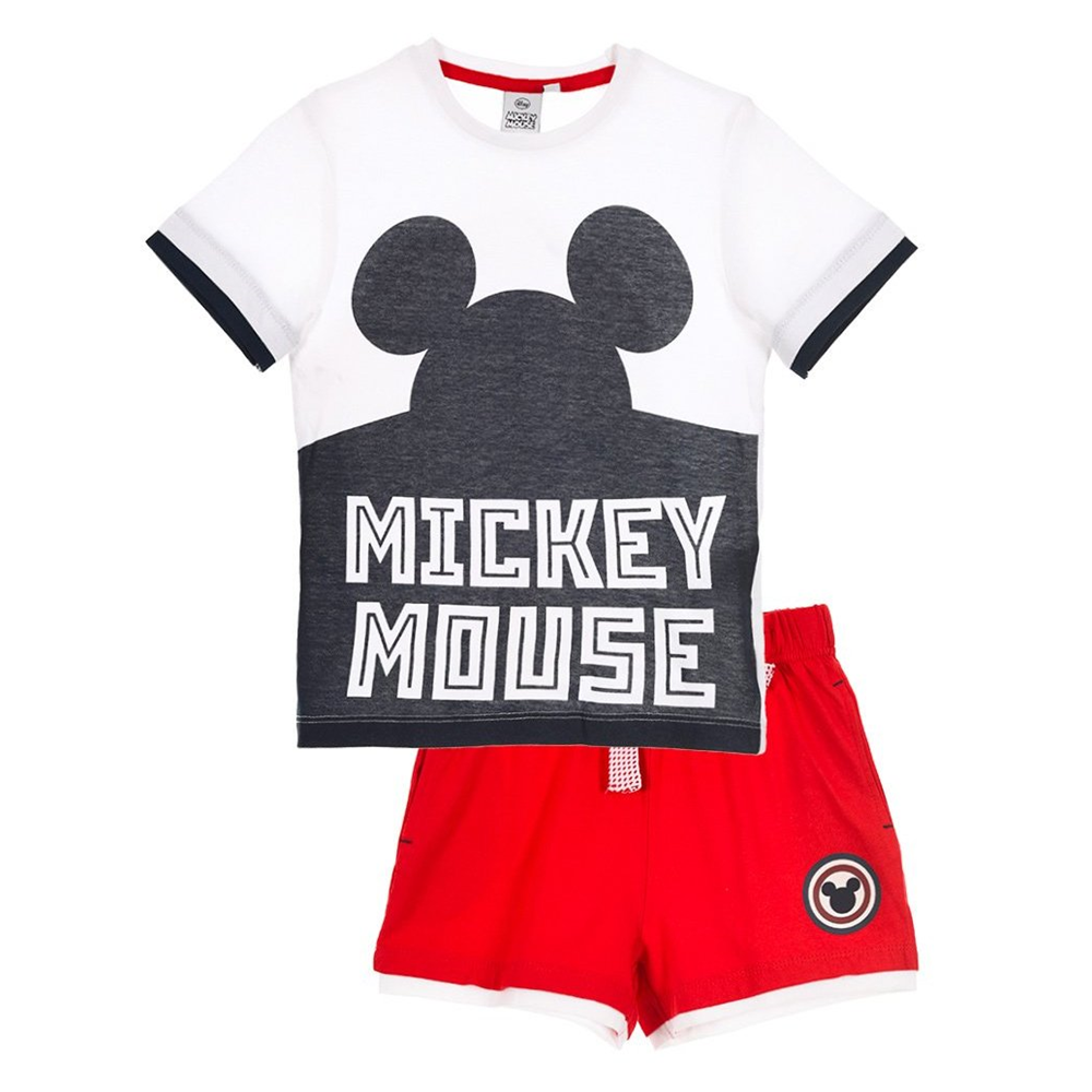 Completo Estivo Topolino Mickey Mouse DISNEY Short + T-Shirt Bambino Sun City Taglie 3/8 Anni-  Se1297bianco