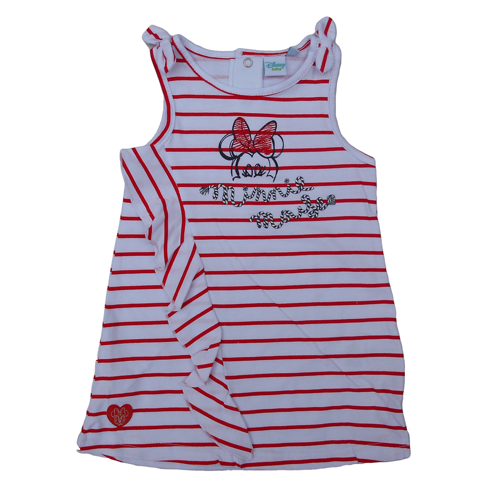 Scamiciata Vestito Minnie Mouse DISNEY Neonata Bambina Sun City Taglie 12/36 Mesi - Se0097rosso
