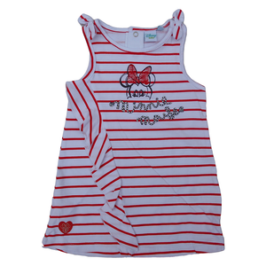 Scamiciata Vestito Minnie Mouse DISNEY Neonata Bambina Sun City Taglie 12/36 Mesi - Se0097rosso