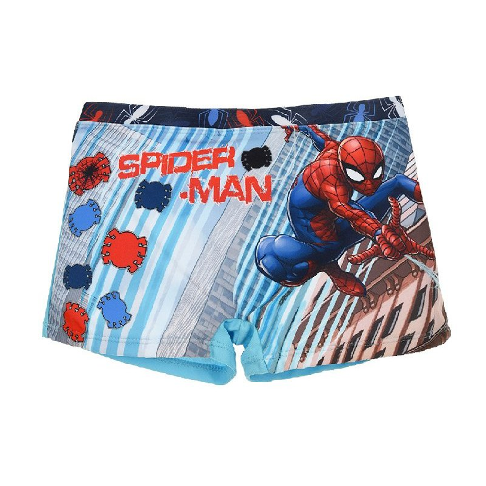 Costume Mare Spiderman Uomo Ragno MARVEL Parigamba Pantaloncino Bambino Taglie 3/8 Anni - Se1757celeste