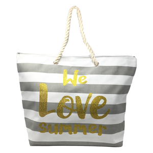 Borsa Mare Spiaggia Passeggio con Decorazione We Love Summer Cm. 54x37,5x15 - 58588/2