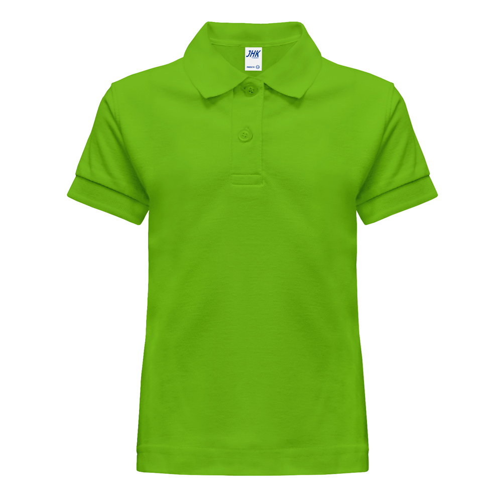 Polo T-Shirt Maglietta Divisa Scolastica Verde Lime Maniche Corte Taglie da 1 a 14 Anni