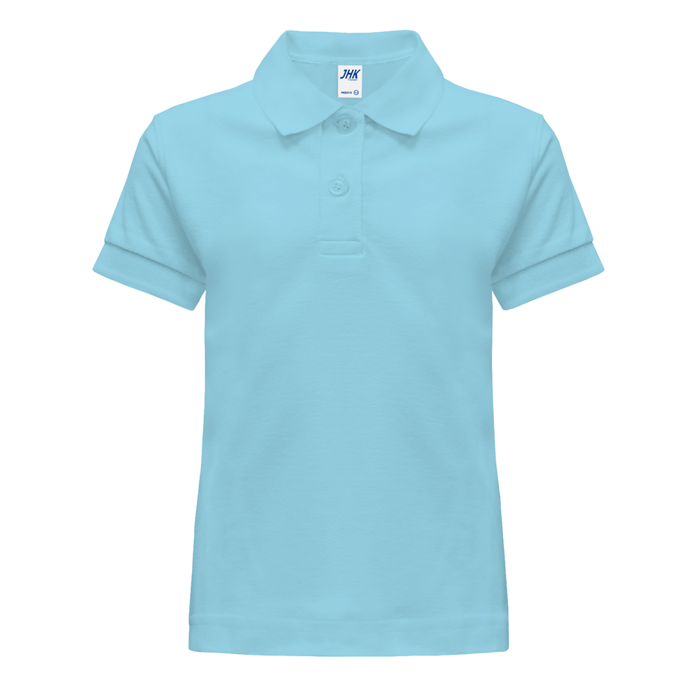 Polo T-Shirt Maglietta Divisa Scolastica Celeste Sky Maniche Corte Taglie da 1 a 14 Anni