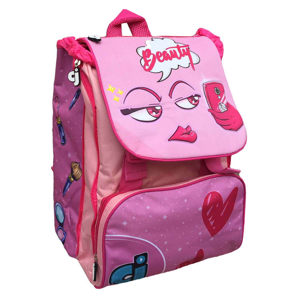 Zaino Bambina Faccine Estensibile Borsa Scuola Elementare Cm. 40x29x28 - Cj0450a