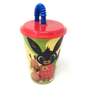 Set Pappa Bing Bunny Coniglietto 2 Piatti + Bicchiere con Cannuccia Bambino - Bin20/3pzbicchiere