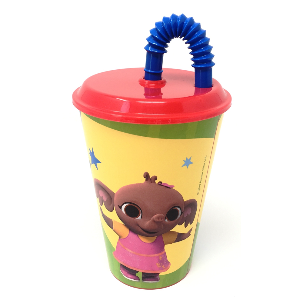 Set Pappa Bing Bunny Coniglietto 2 Piatti + Bicchiere con Cannuccia Bambino - Bin20/3pzbicchiere