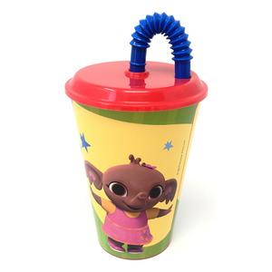 Set Pappa Bing Bunny Coniglietto 2 Piatti + Bicchiere con Cannuccia Bambino - Bin20/3pzbicchiere