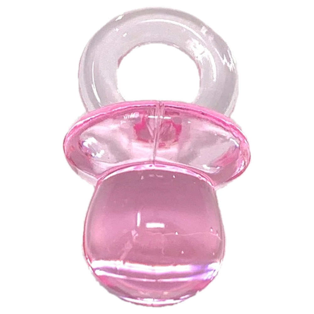 Bomboniera Ciuccio Rosa in Plastica Cm. 2; Conf. da 24 Pezzi Nascita e Battesimo