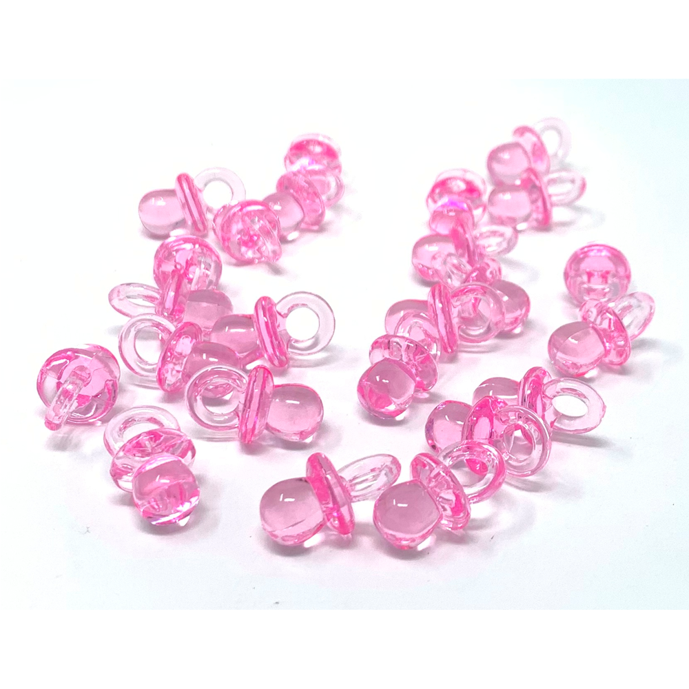 Bomboniera Ciuccio Rosa in Plastica Cm. 2; Conf. da 24 Pezzi Nascita e Battesimo