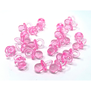 Bomboniera Ciuccio Rosa in Plastica Cm. 2; Conf. da 24 Pezzi Nascita e Battesimo