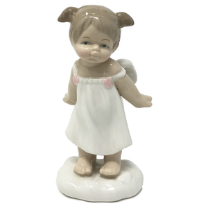 Bomboniera Figura Angioletto Bimba su Nuvola Ilary Queen Statuina in Porcellana Cm. H.13 - Iq3004