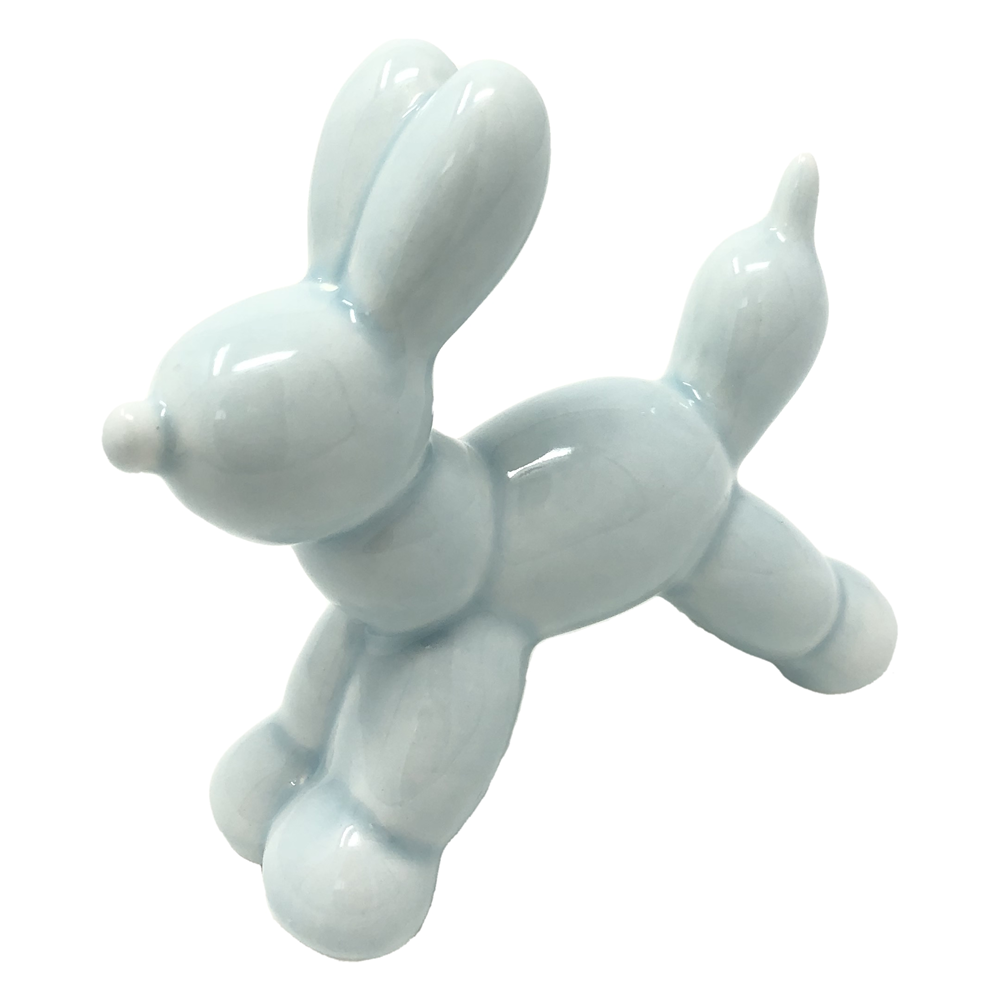 Bomboniera Cane a Palloncino Figura Celeste Ilary Queen Maschile in Porcellana Cm. H.8 - Iq3255