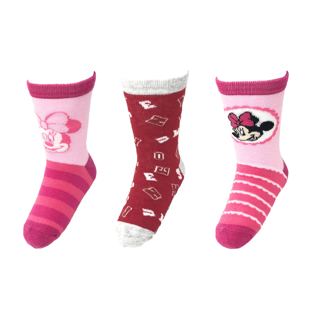 Calzini Invernali Minnie Mouse DISNEY 3 Paia Taglie 23/34 - Min4004