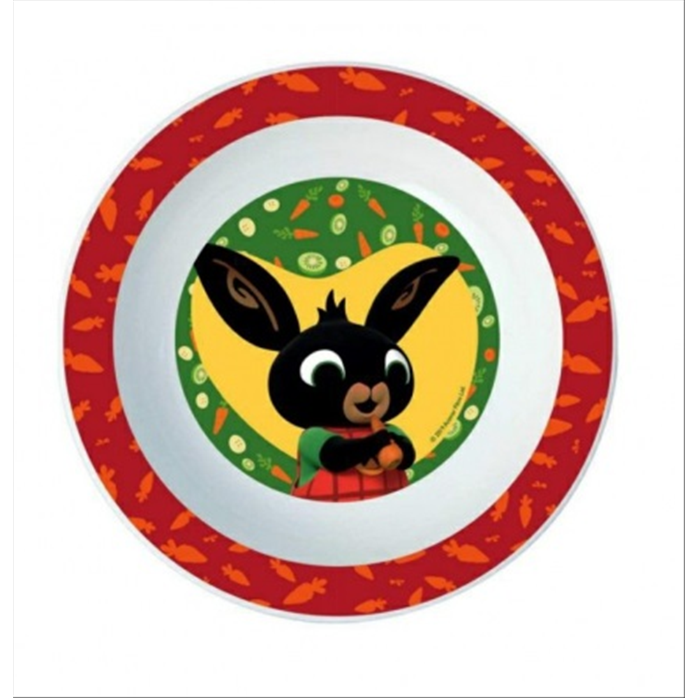Set Pappa Bing Bunny Coniglietto 2 Piatti + Bicchiere con Cannuccia Bambino - Bin20/3pzbicchiere