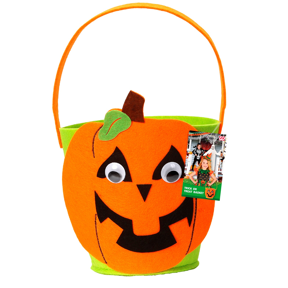 Cestino Borsetta Dolcetto O Scherzetto Zucca - Accessori Halloween Carnevale Cosplay Bambina - 01345