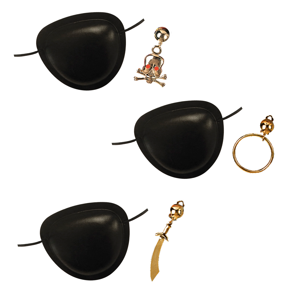 Set Pirata - Benda per Occhio e Orecchino - Accessori Abito Vestito Carnevale Bambino