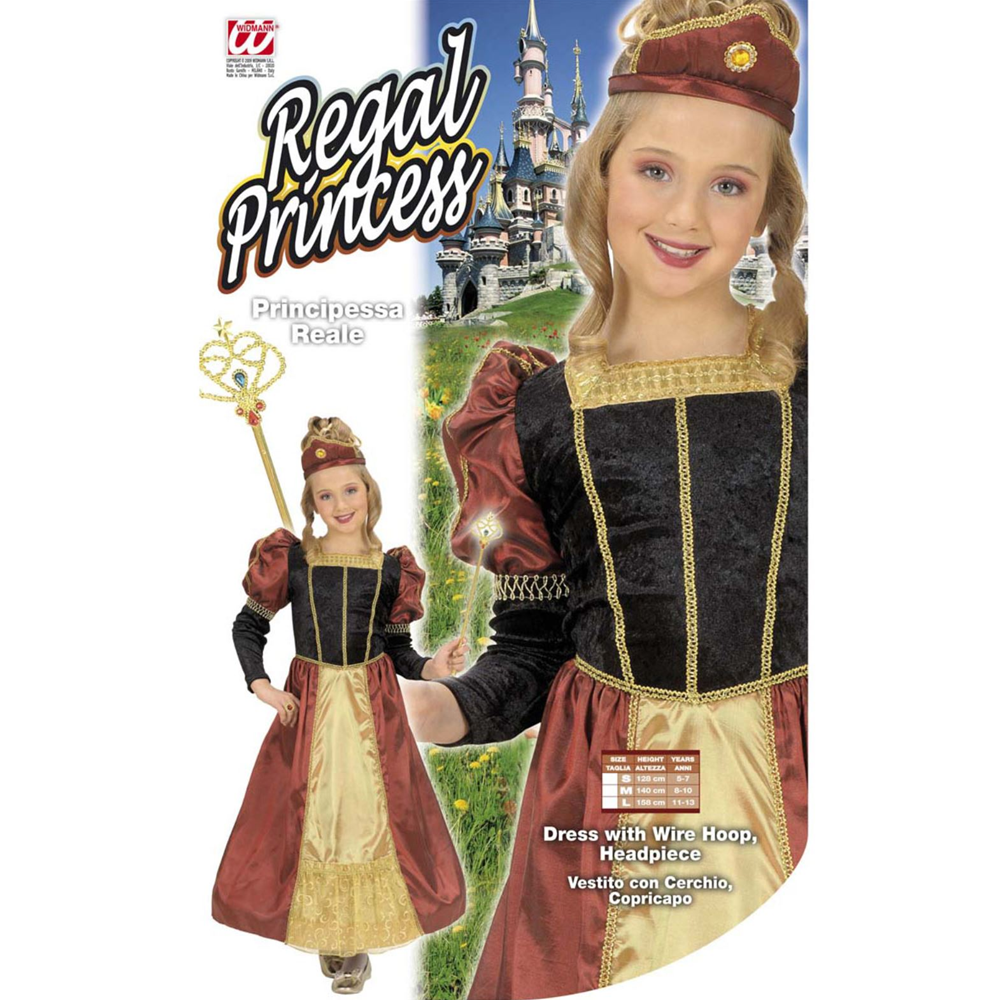 Costume Vestito Abito Travestimento Carnevale Bambina Principessa Reale - 5867