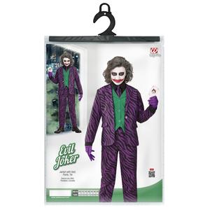 Costume con Accessori Evil Clown Abito Bastone con Teschio 105 CM Travestimento Halloween 4/5 Anni - 1931+07603