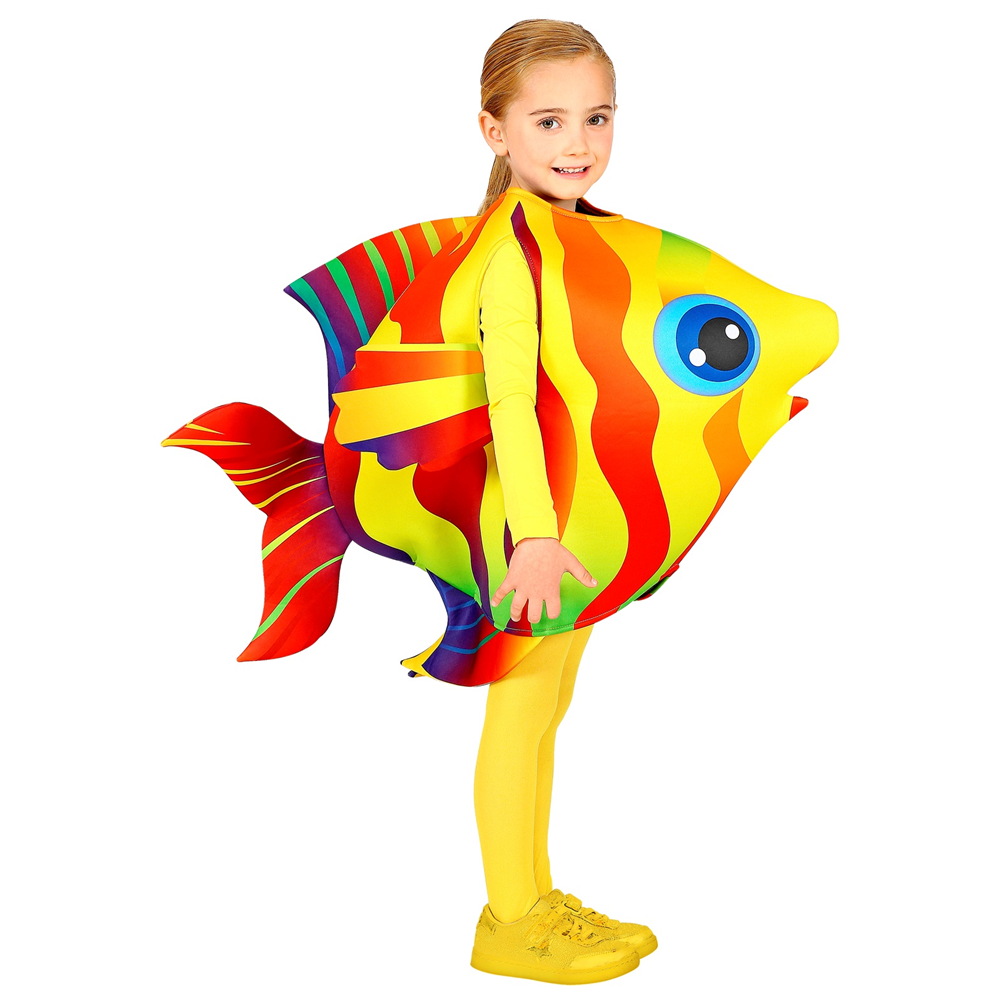 Costume Vestito Abito Travestimento Carnevale Cosplay Bambina Pesce Tropicale - 0004