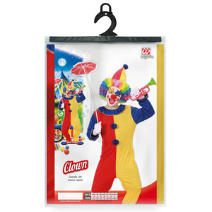 Vestito Carnevale + Accessori Clown Costume Parrucca Tromba Set Trucco con Naso 11/13 Anni Travestimento - 0257+4044n+74590+2720t