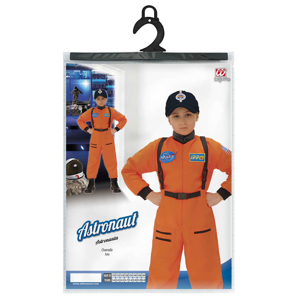 Costume Vestito Abito Travestimento Carnevale Cosplay Bambino - Astronauta Arancione -  1101