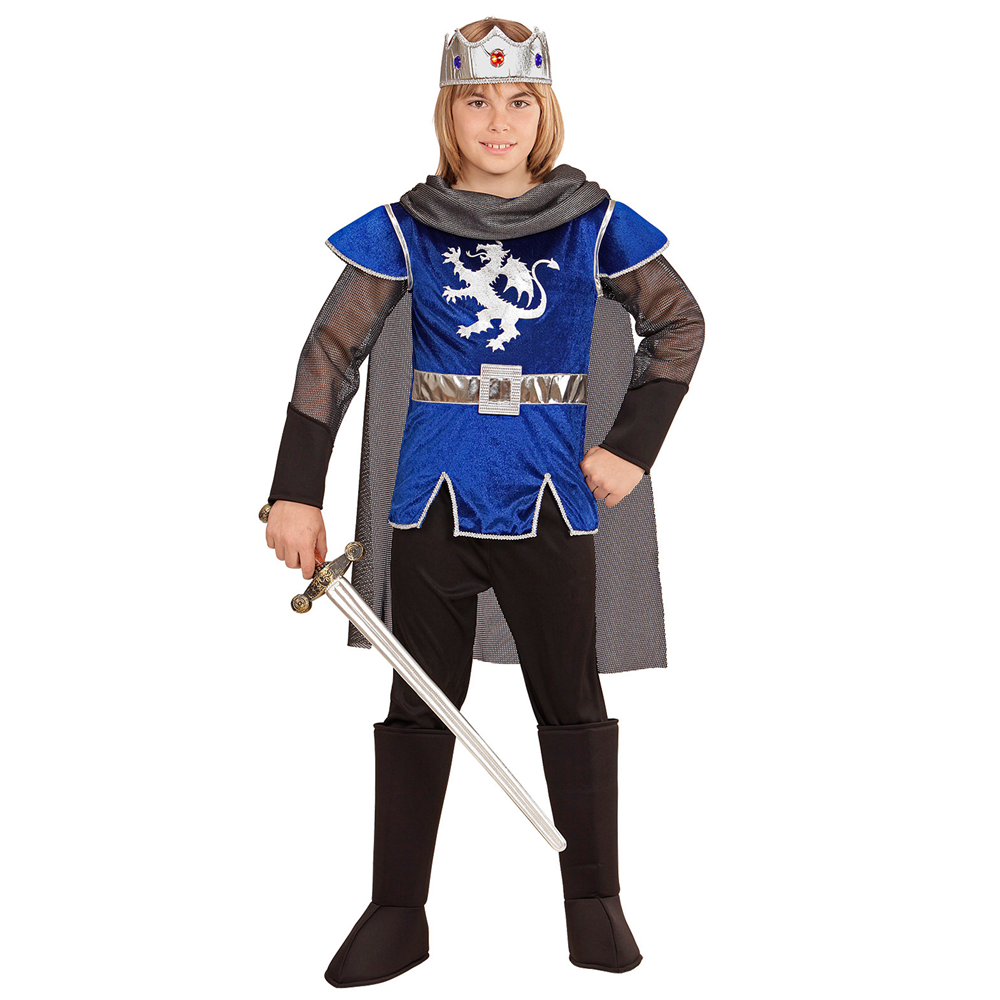 Vestito Carnevale + Accessori Re Artù Costume Spada Antica con Fodero 8/10 Anni Travestimento - 0550+86244