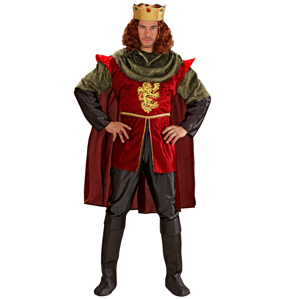 Vestito Carnevale + Accessori Cavaliere Reale Costume Corona Spada con Fodero XL Travestimento - 3550 Adulto+7001c