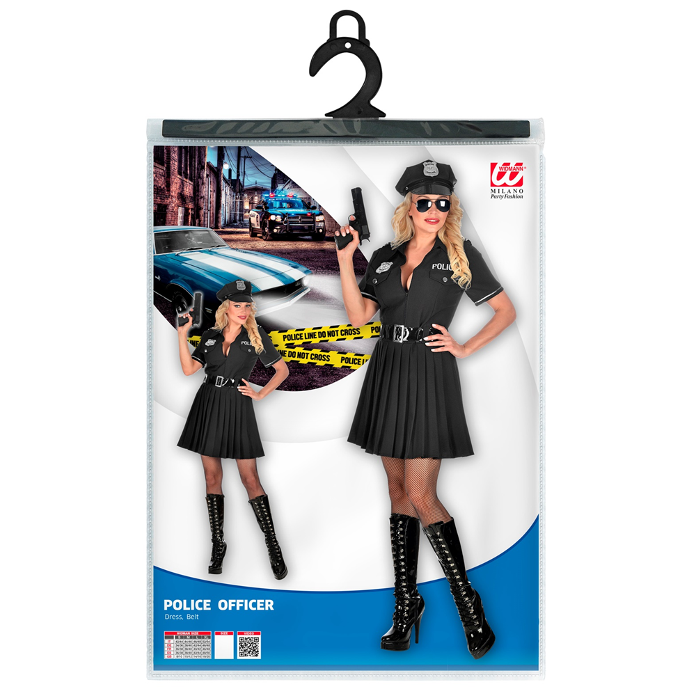 Vestito Carnevale + Accessori Poliziotta Vestito Pistola Calze Cappello Occhiali Tg XL Travestimento - 0508 Adulto+2775p+4750r+95719