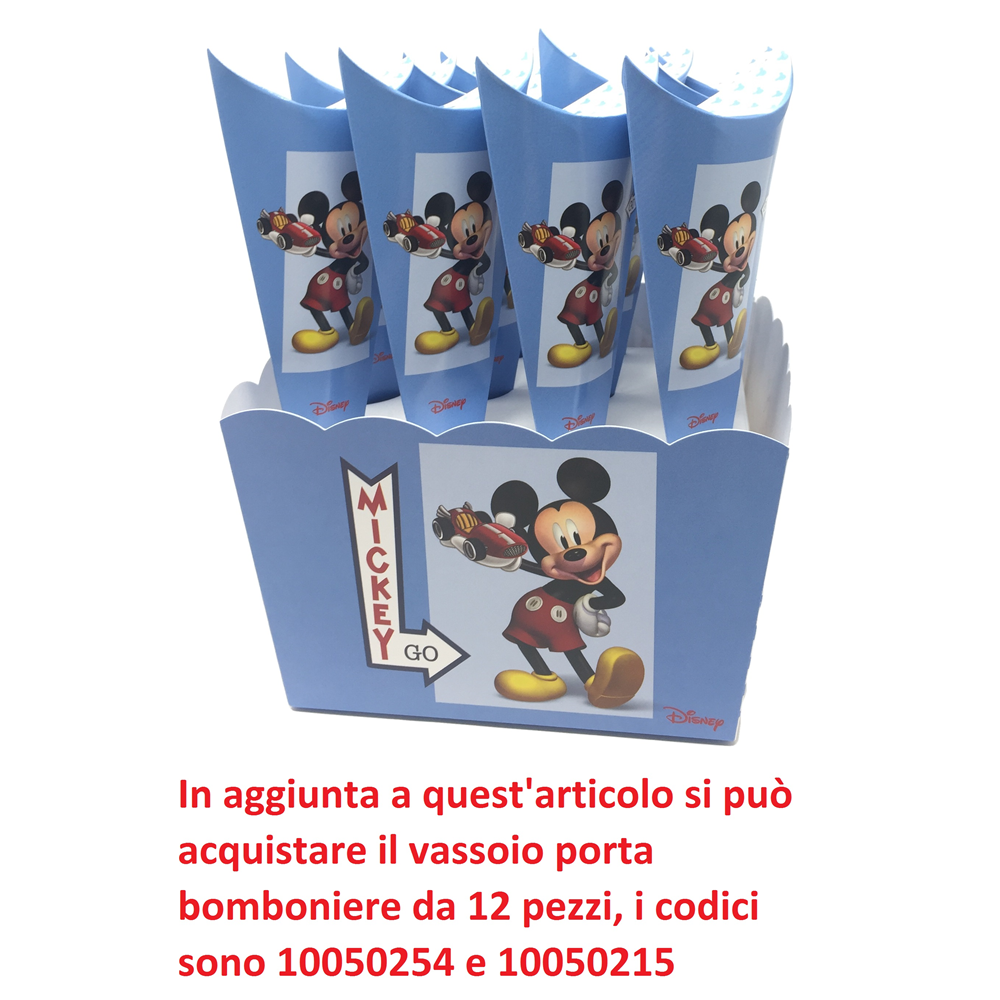 Bomboniera Astuccio Scatolina Portaconfetti Cono Topolino Mickey Mouse DISNEY X 10 Pz. 68172