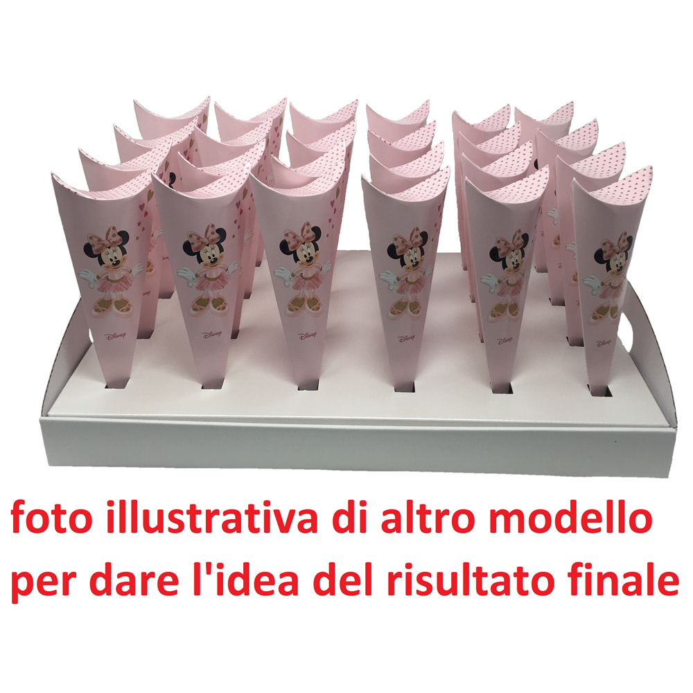 Bomboniera Astuccio Scatolina Portaconfetti Cono - Minnie Mouse DISNEY X 10 Pz.- 68021