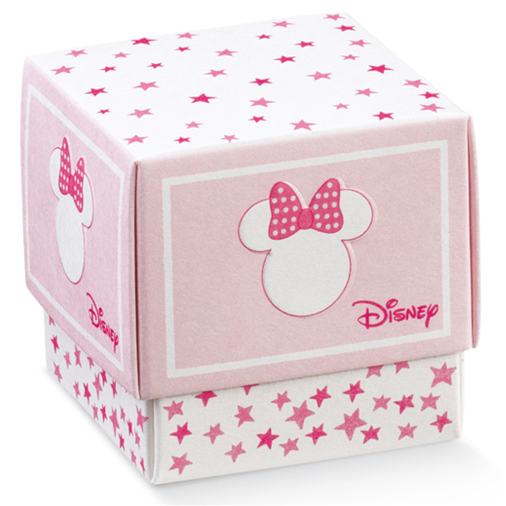 Bomboniera Astuccio Scatolina Portaconfetti Cubo Minnie Mouse DISNEY Stelle X 10 Pz.- 68065