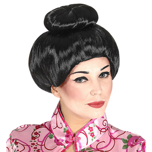 Vestito Carnenale + Accessori Geisha Bambina Giapponese Kimono Parasole Parrucca Travestimento (8/10 Anni)