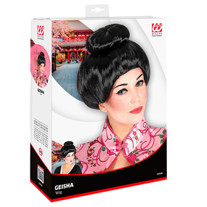 Vestito Carnenale + Accessori Geisha Bambina Giapponese Kimono Parasole Parrucca Travestimento (8/10 Anni)