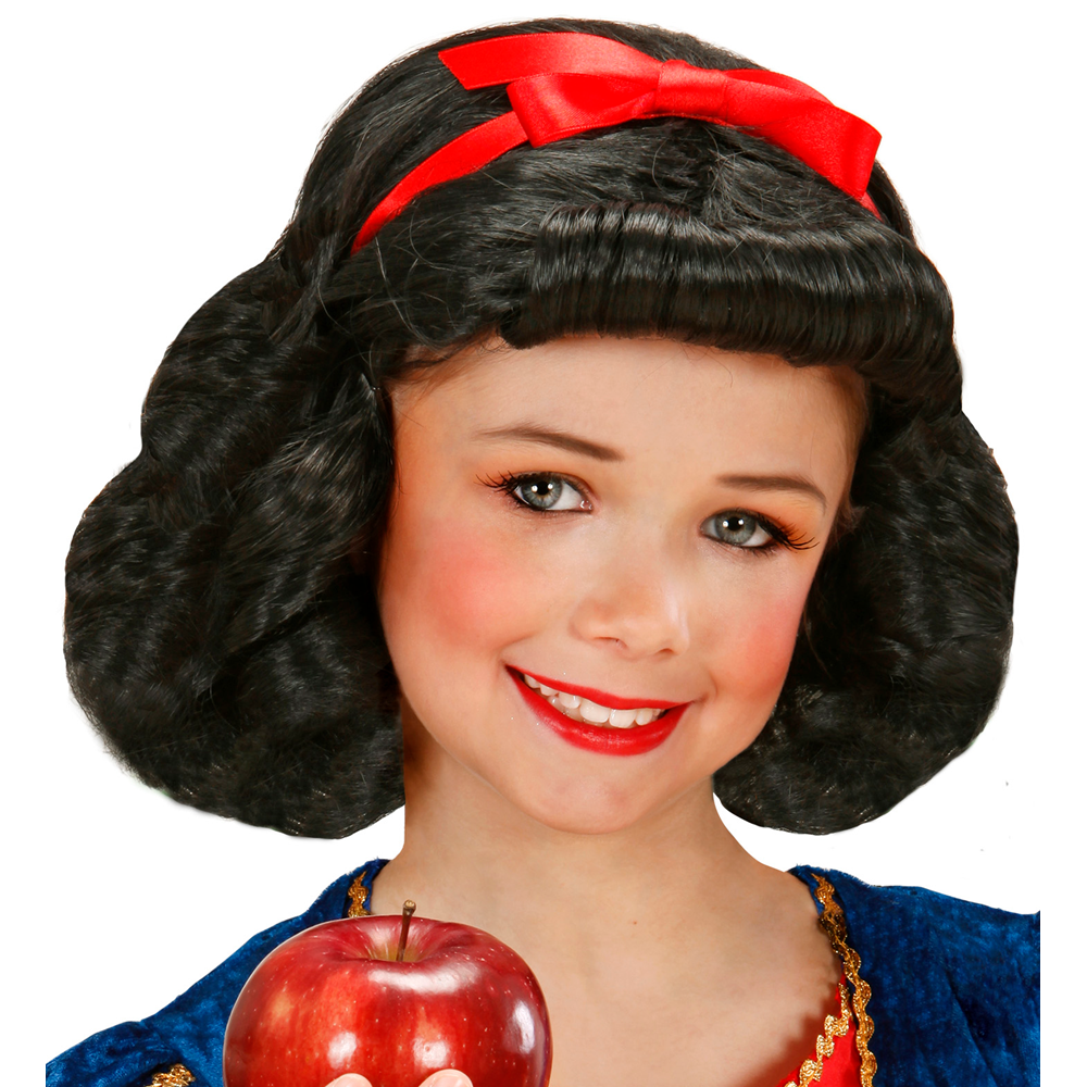 Parrucca Principessa Delle Favole Biancaneve - Accessori per Abito Vestito Travestimento Carnevale  - 00829