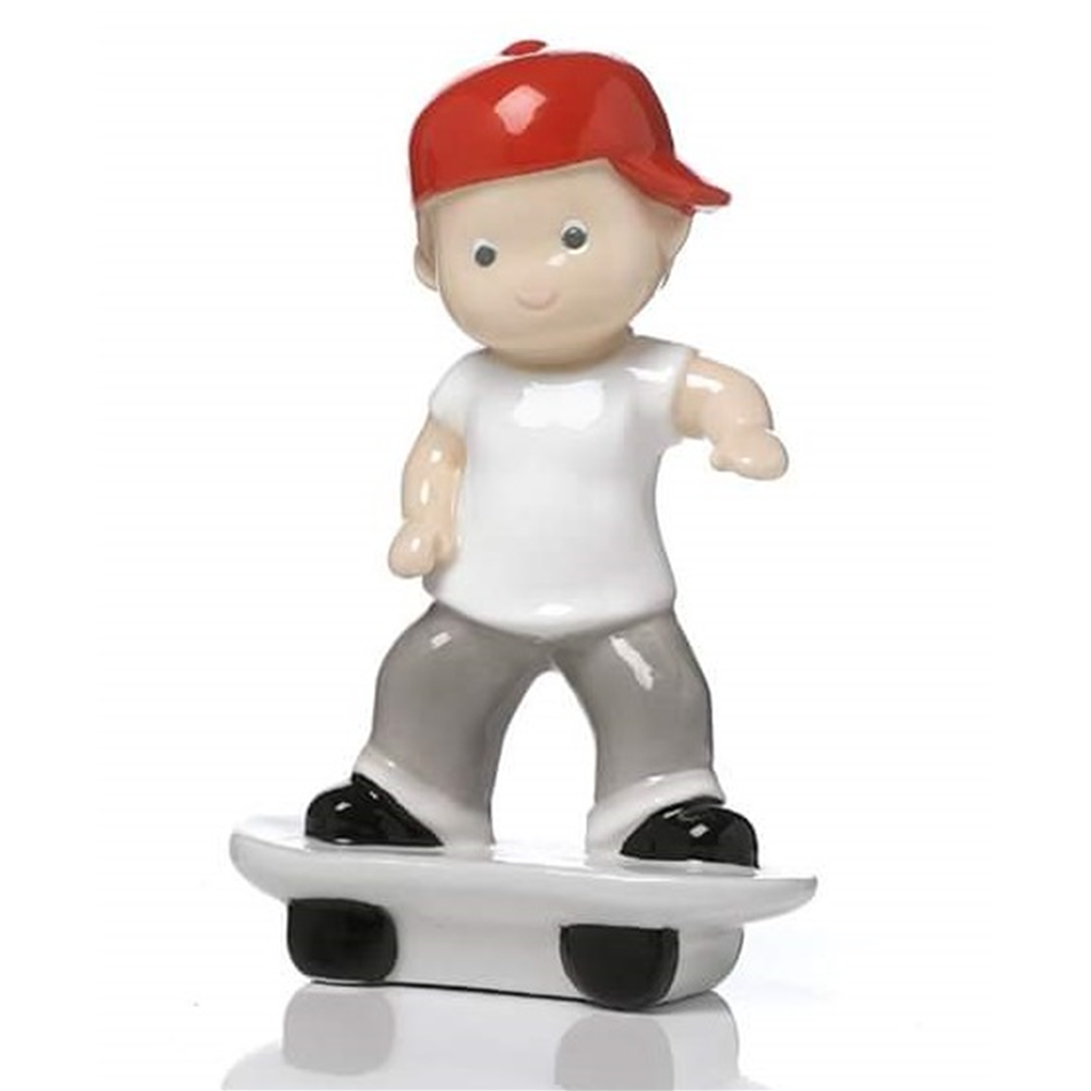 Bomboniera Statuina Bimbo Hip Hop in Porcellana Assortito in 2 Figure Ilary Queen - Iq3373