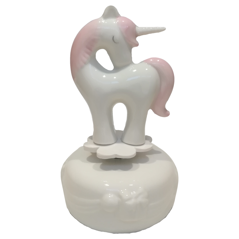 Bomboniera Carillon Unicorno in Porcellana con Borsetta Assortito Ilary Queen - Iq3208/c