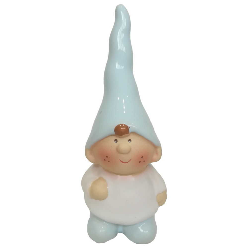 Bomboniera Statuina Folletto Gnomo in Porcellana H 18 CM Ilary Queen - Iq3265