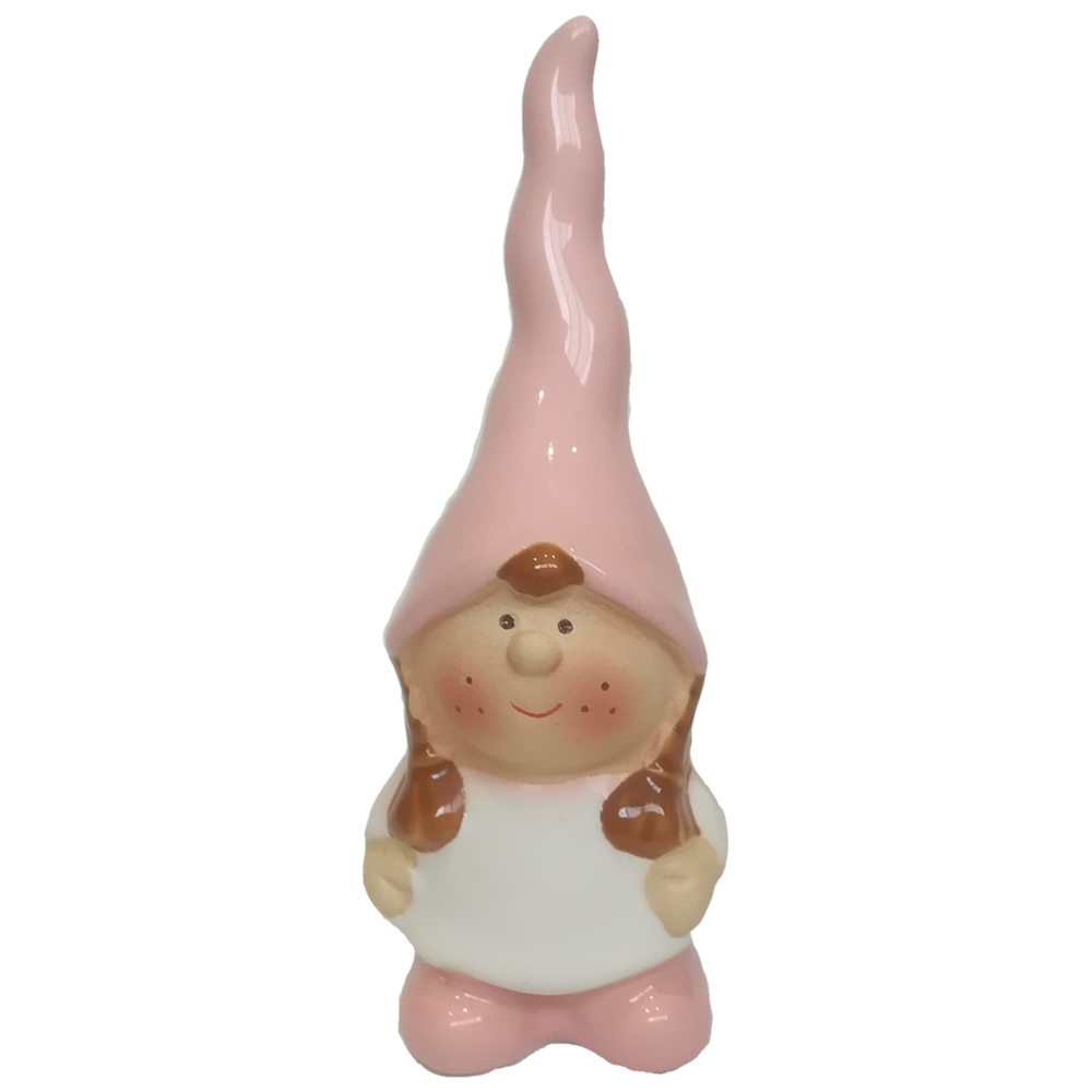 Bomboniera Statuina Folletto Gnomo in Porcellana H 18 CM Ilary Queen - Iq3266