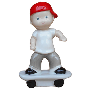 Bomboniera Statuina Bimbo Hip Hop in Porcellana Assortito in 2 Figure Ilary Queen - Iq3373