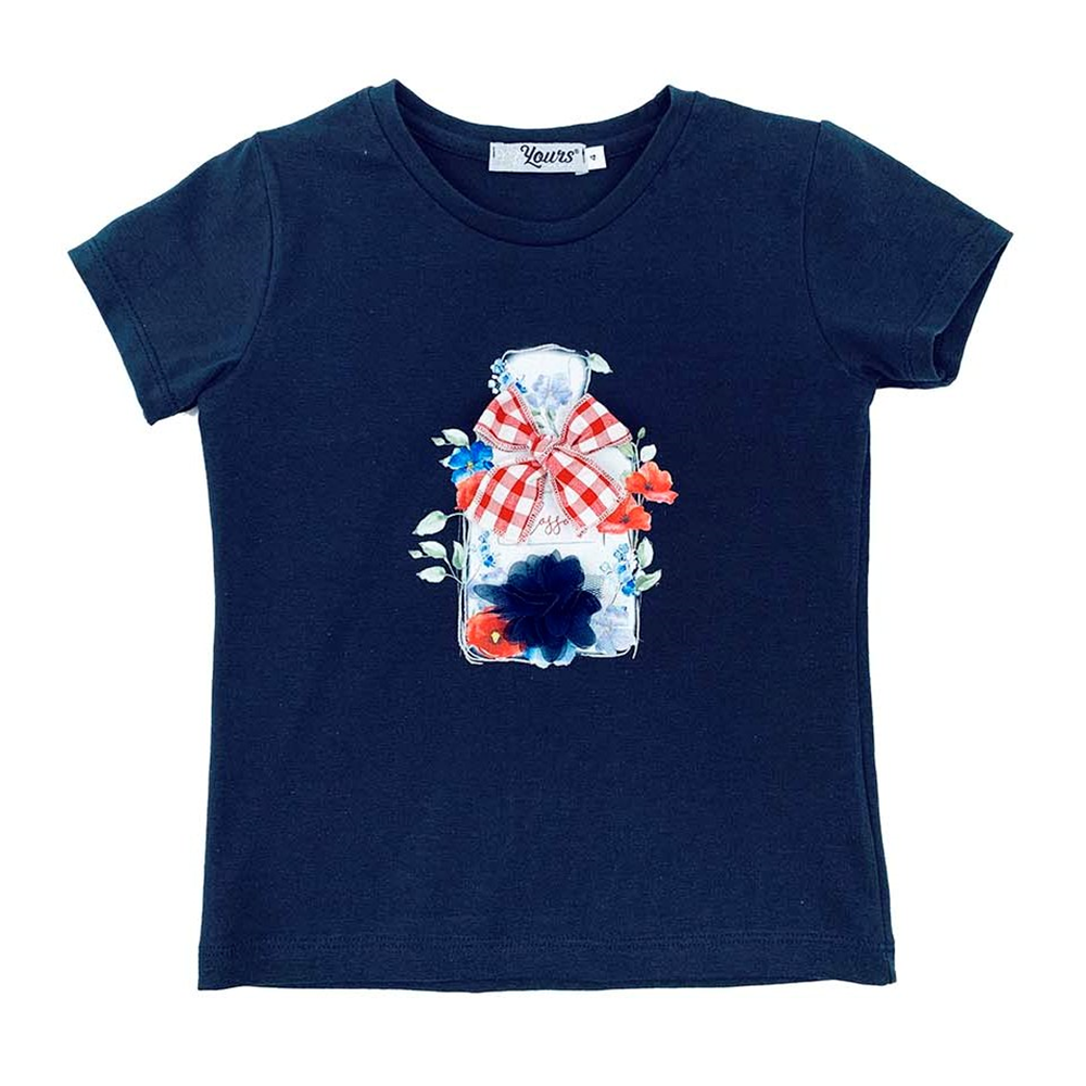 T-Shirt Yours Manica Corta Blu Bambina 3/7 Anni - Y8140