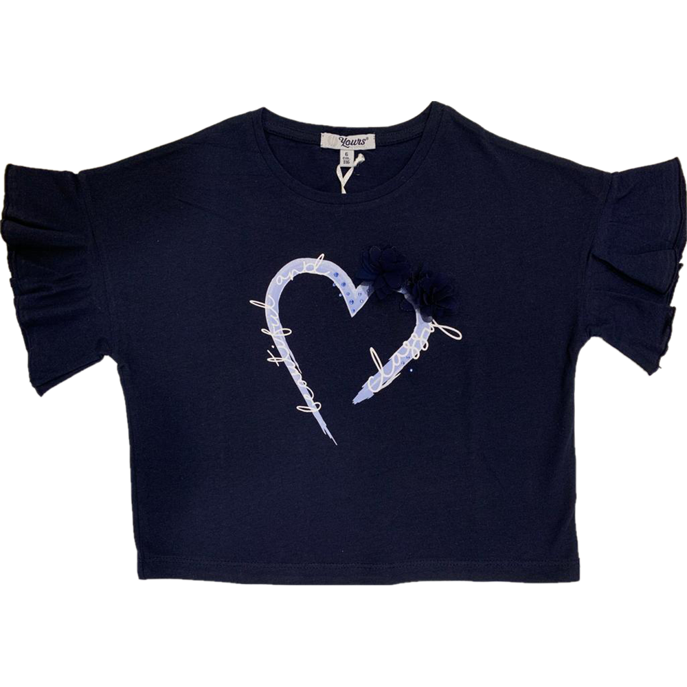 T-Shirt Yours Manica Corta Bianco Bambina 3/7 Anni - Y8143