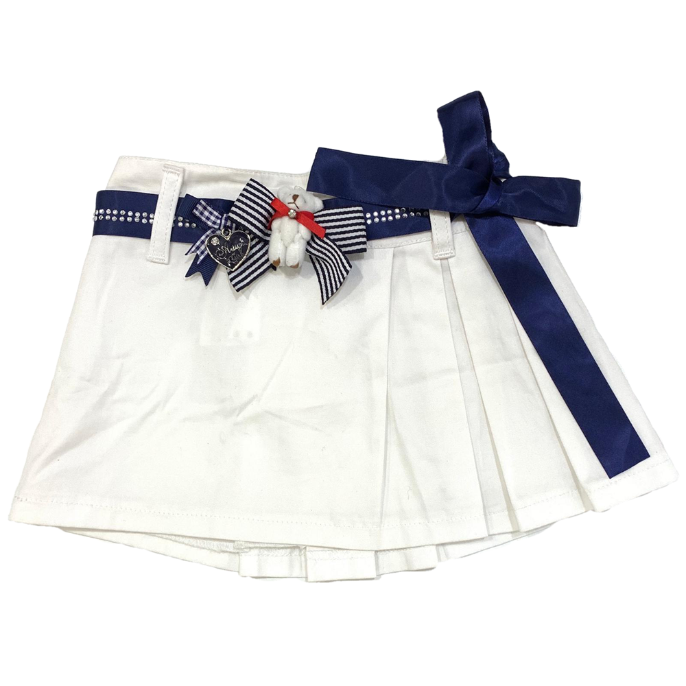 Gonna Artigli Girl con Cintura Neonata 12 Mesi Bianco Orsetto-A00454