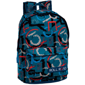 Zaino Borsa Scuola e Tempo Libero Roll Road Azzurro Cm. 30x18x40 - 4122351