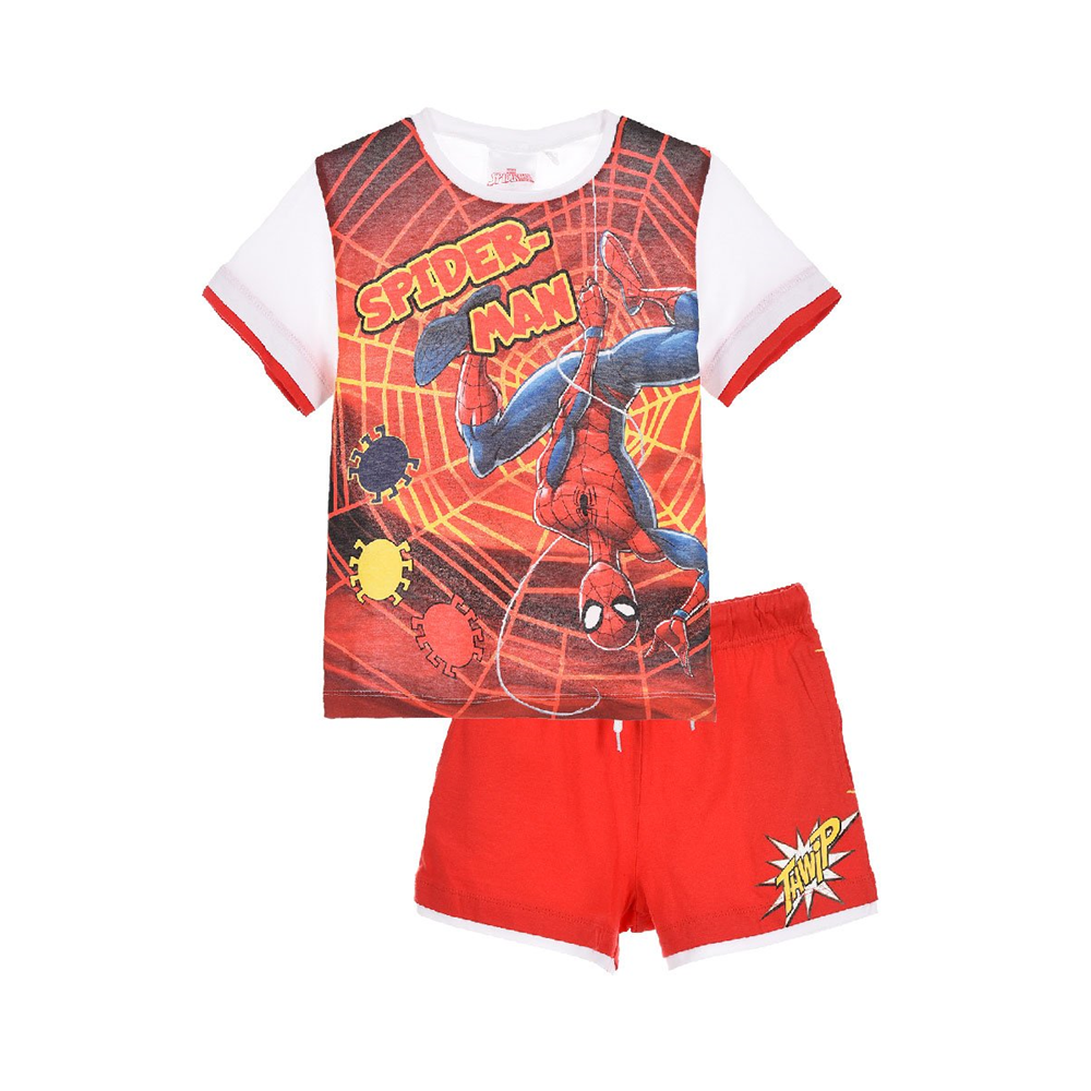 Completo Estivo Spiderman MARVEL Short+t-Shirt Bambino Sun City 3/8 Anni-Et1011rosso