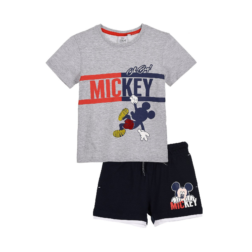 Completo Estivo Topolino Mickey Mouse DISNEY Short+t-Shirt Bambino Sun City 3/8 Anni-Et1200grigio