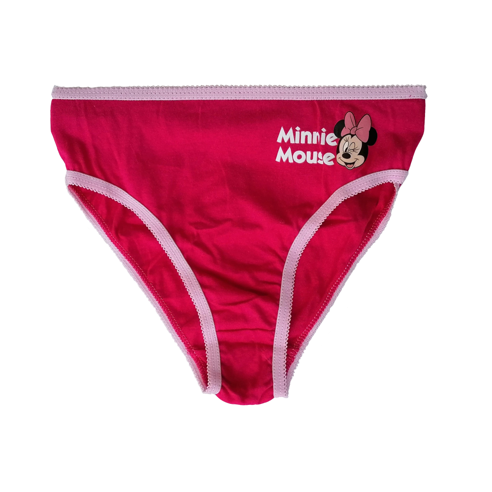 Set 3 Mutandine Minnie Mouse DISNEY Slip 100% Cotone 3/8 Anni Bambina - 0674