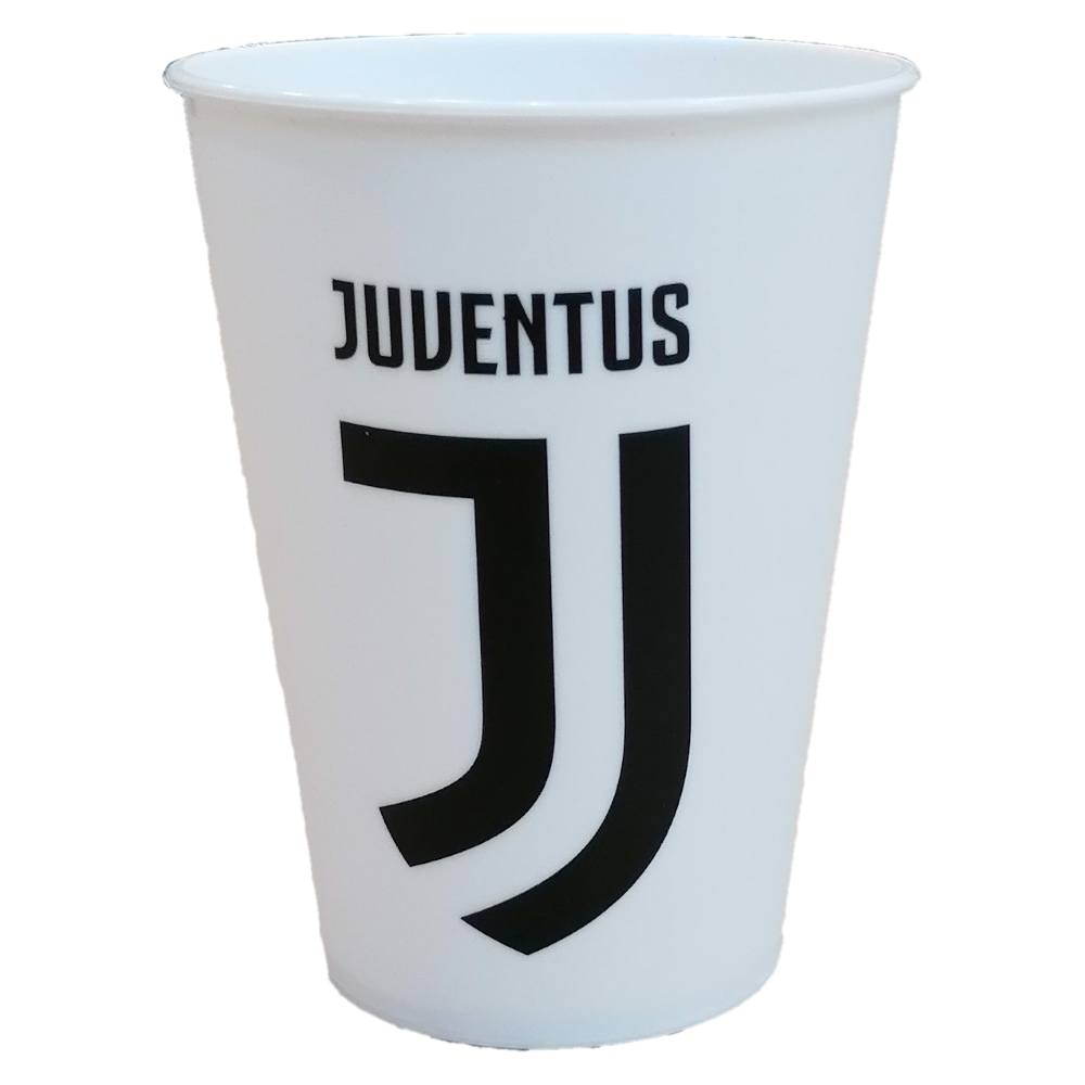 2 Bicchieri Juventus Campioni Bianconeri Plastica Ml.260 Cm. 10x7,5 - C02jv X 2