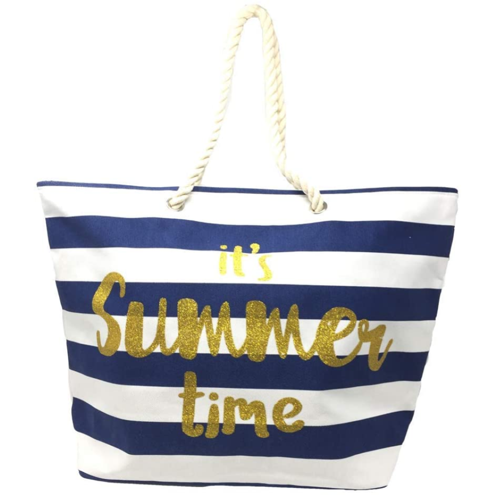 Borsa Mare Spiaggia Passeggio con Decorazione It's Summer Time Cm. 54x37,5x15 - 58588/4