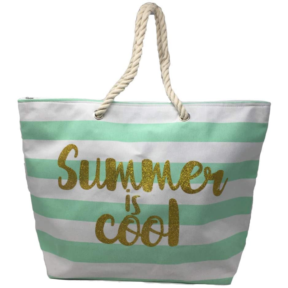 Borsa Mare Spiaggia Passeggio con Decorazione Summer Is Cool Cm. 54x37,5x15 - 58588/1